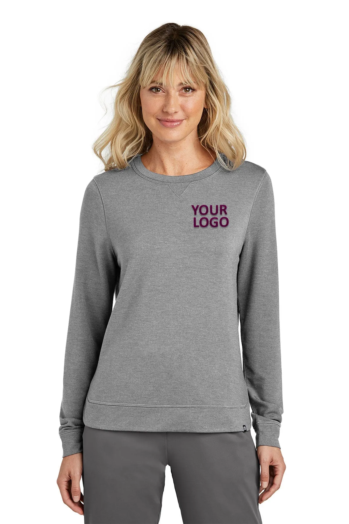 TravisMathew Ladies Custom Crew Sweatshirts, Light Grey Heather