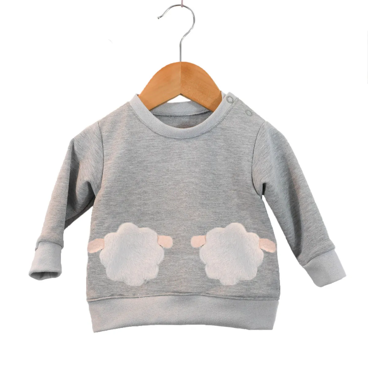 Unbrushed Back Fleece - Mottled grey