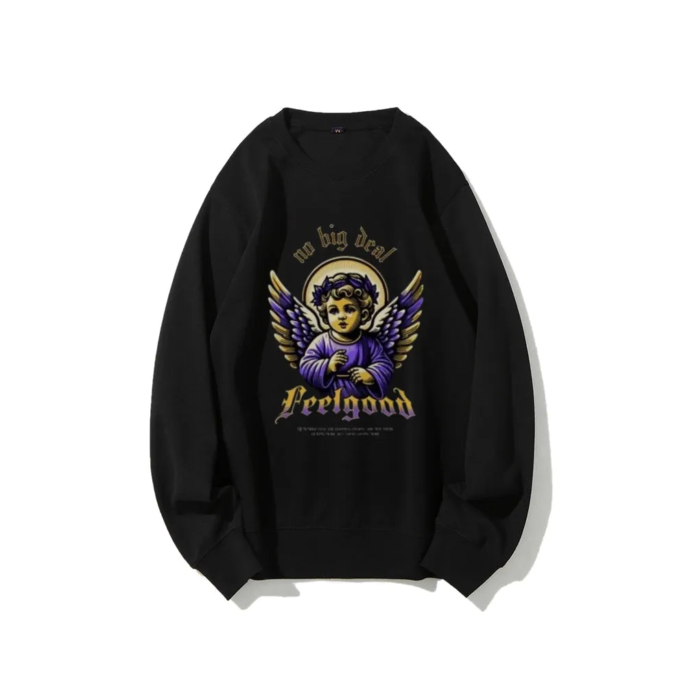 Women Vintage Baby Angel Graphic Sweatshirts