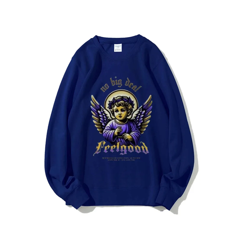 Women Vintage Baby Angel Graphic Sweatshirts