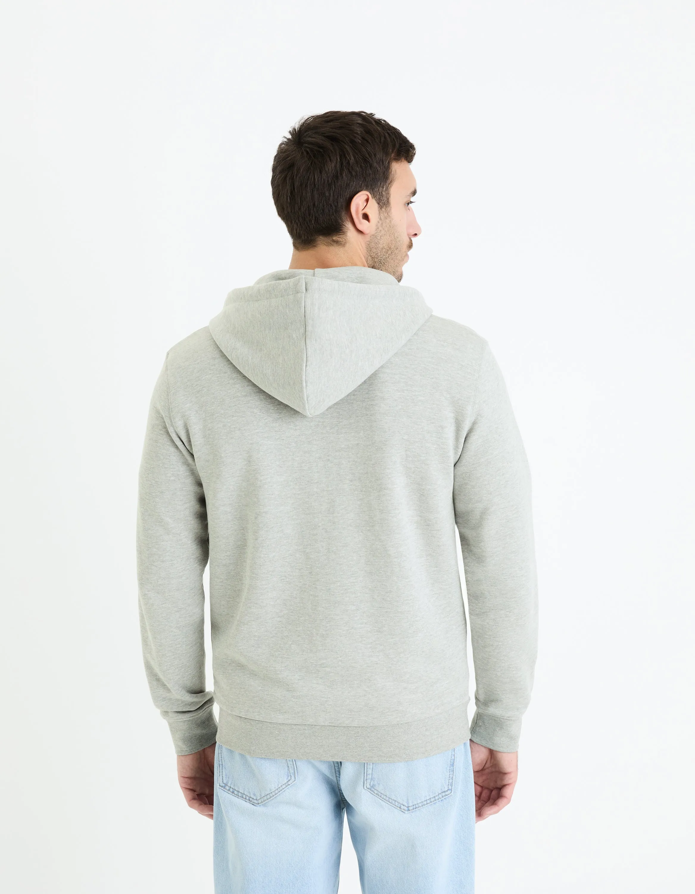 Zippered sweatshirt Hooded 100% cotton