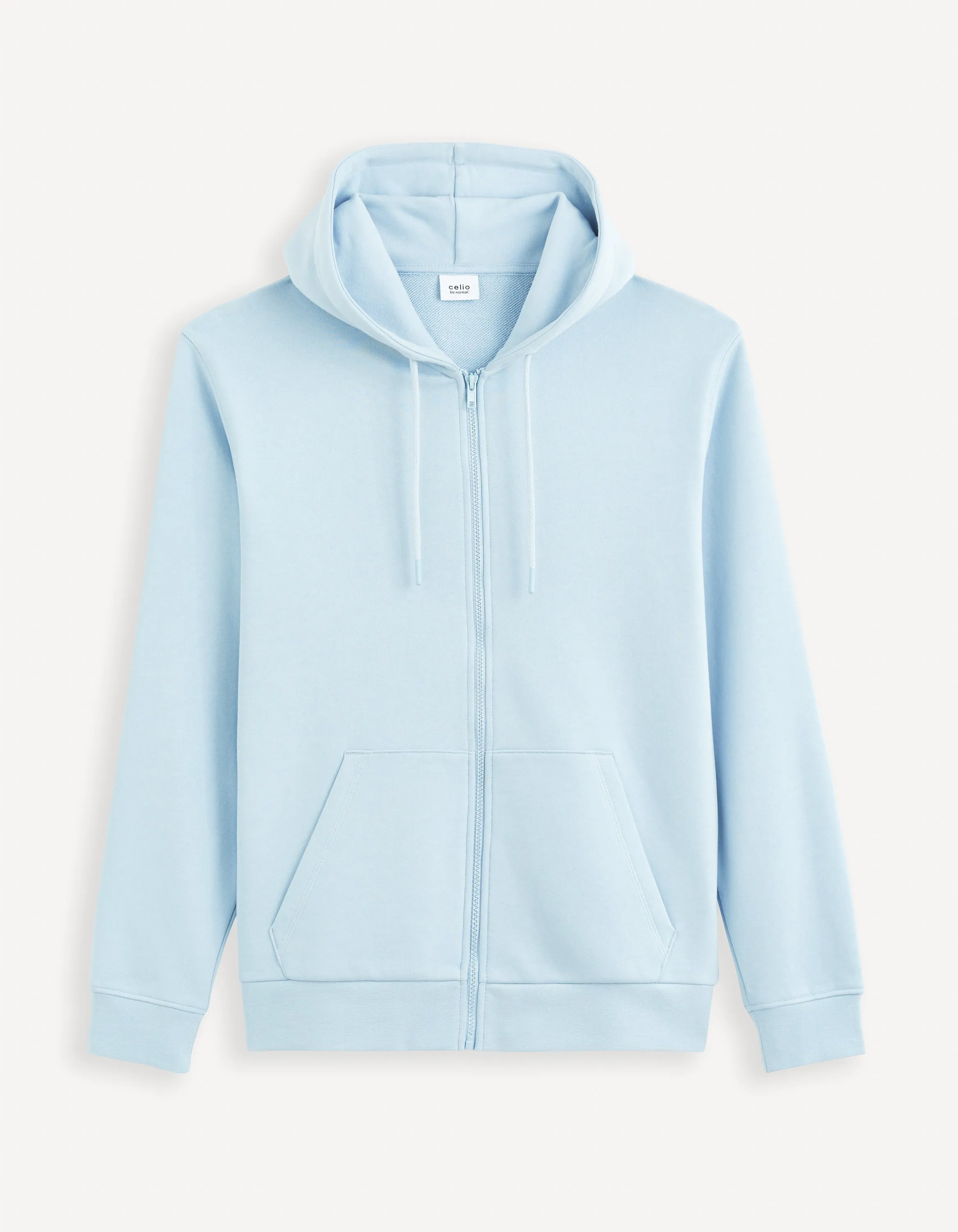 Zippered sweatshirt Hooded 100% cotton