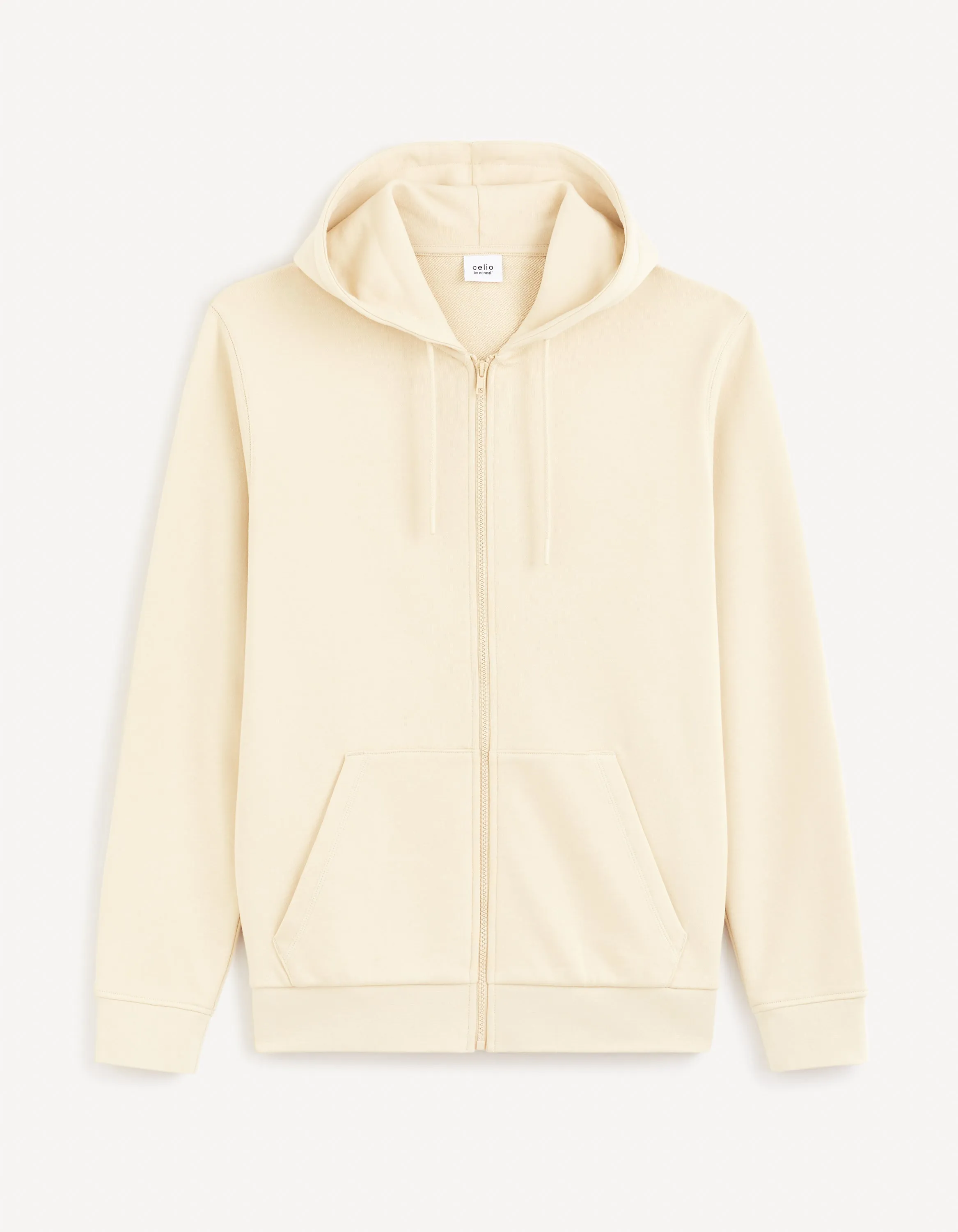 Zippered sweatshirt Hooded 100% cotton