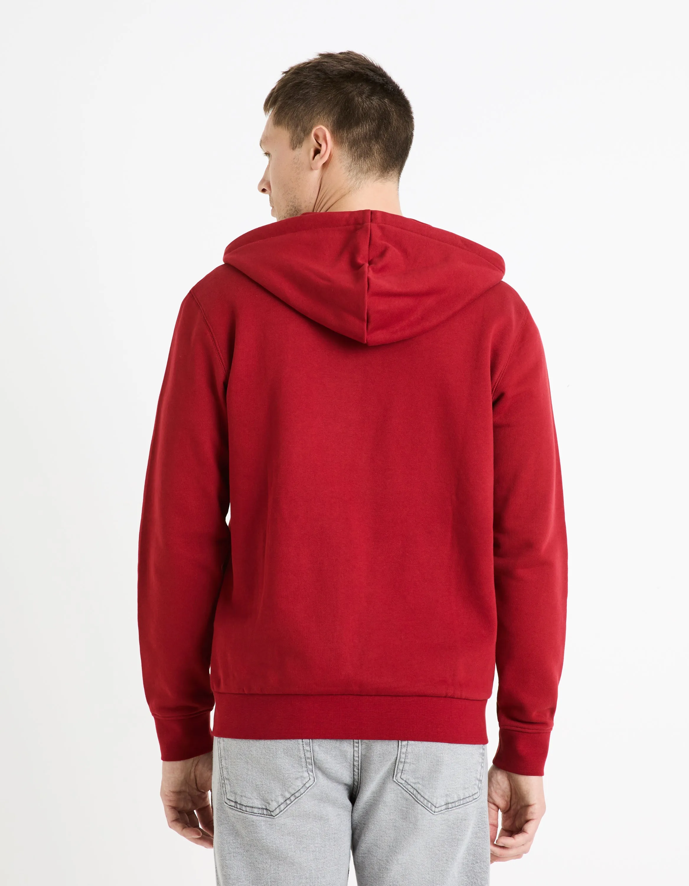 Zippered sweatshirt Hooded 100% cotton