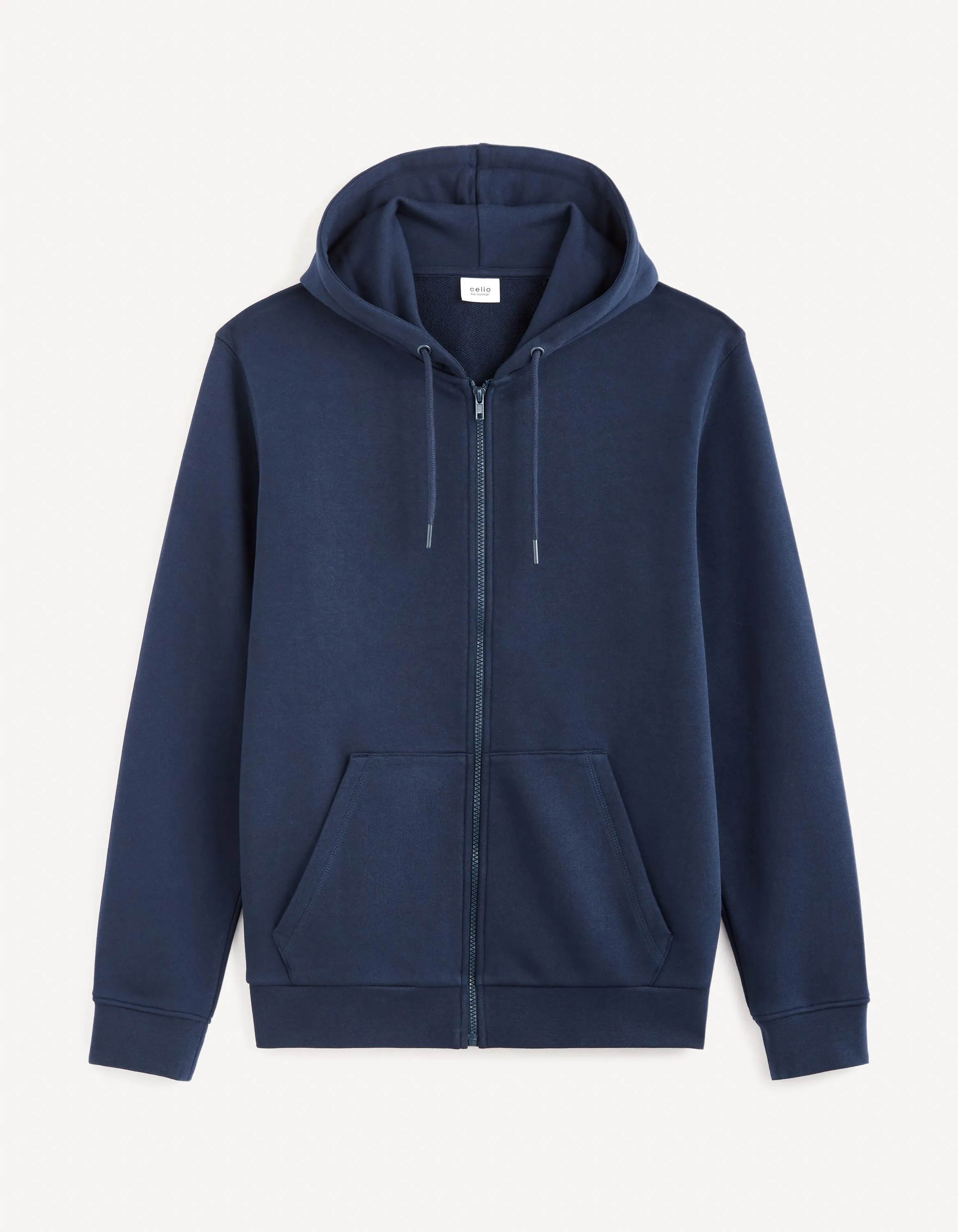 Zippered sweatshirt Hooded 100% cotton