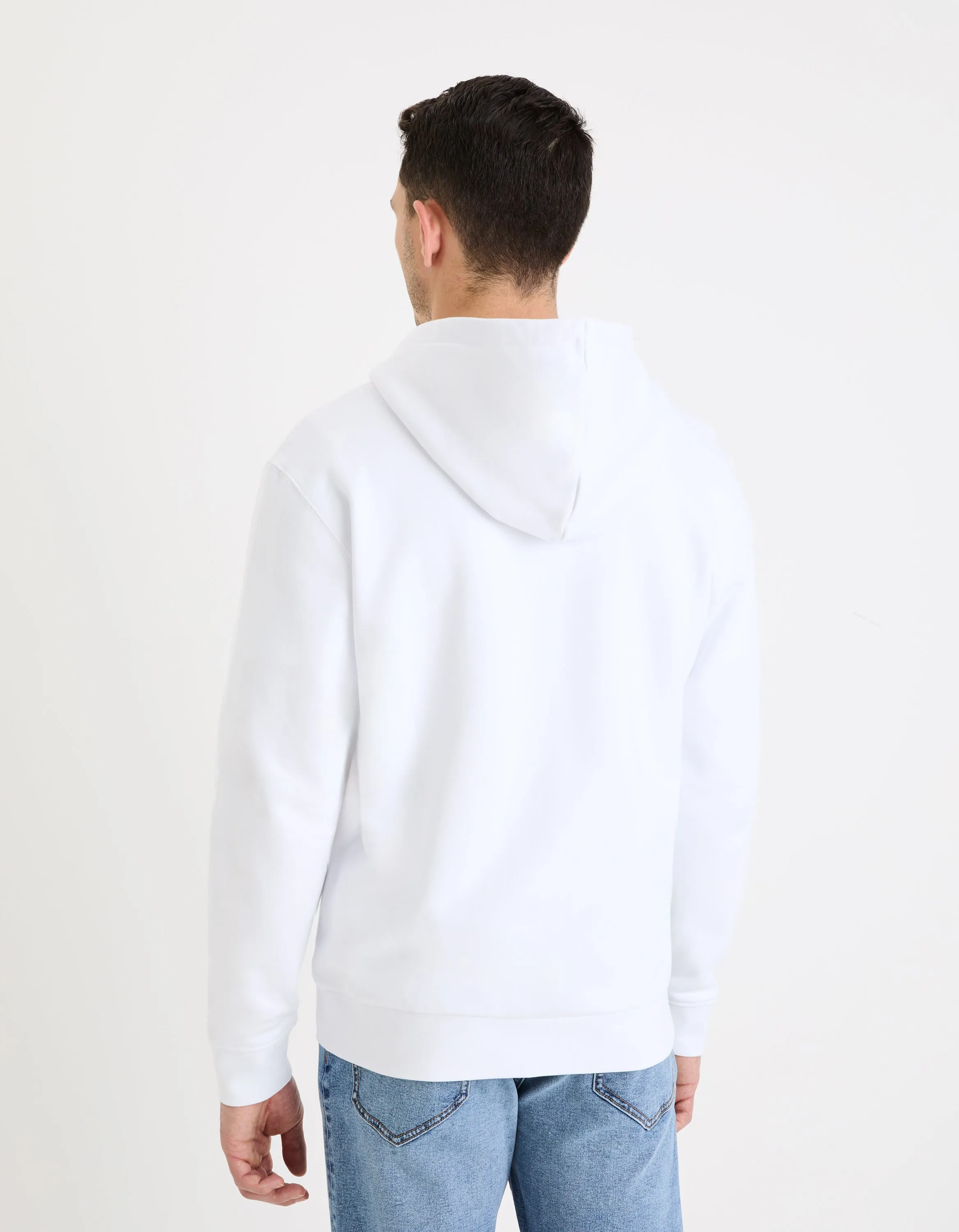 Zippered sweatshirt Hooded 100% cotton