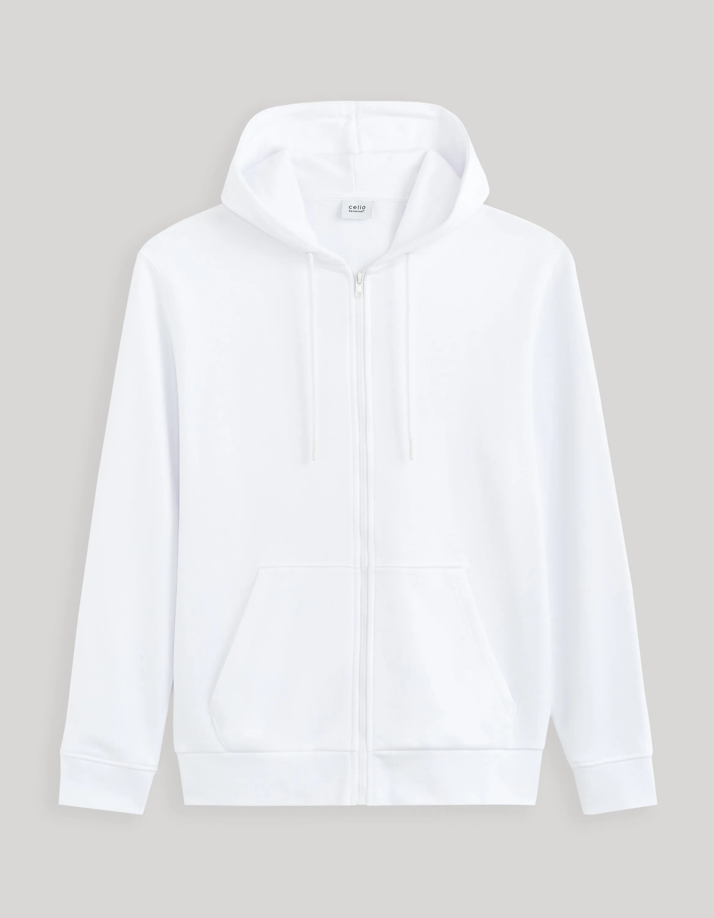 Zippered sweatshirt Hooded 100% cotton