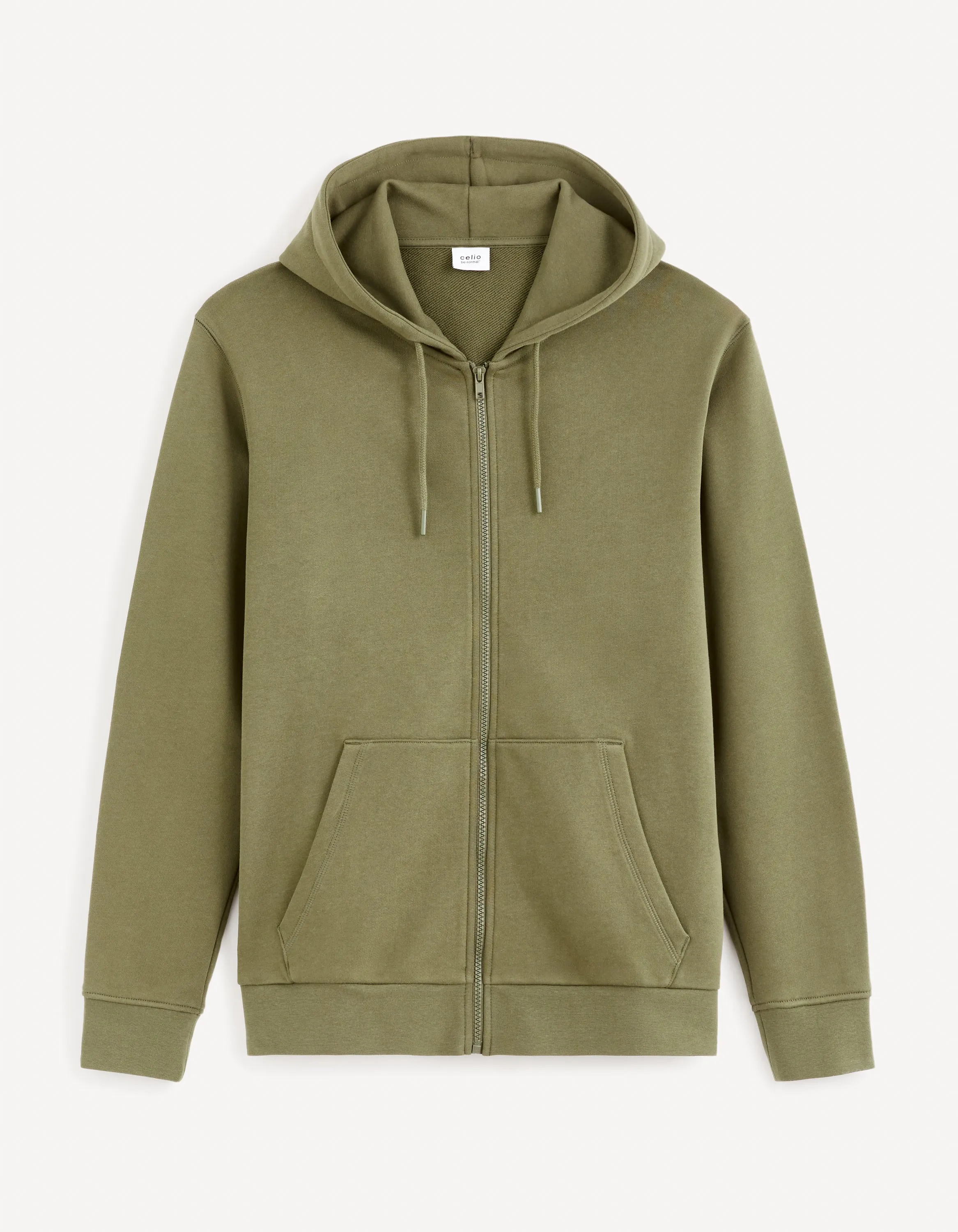 Zippered sweatshirt Hooded 100% cotton