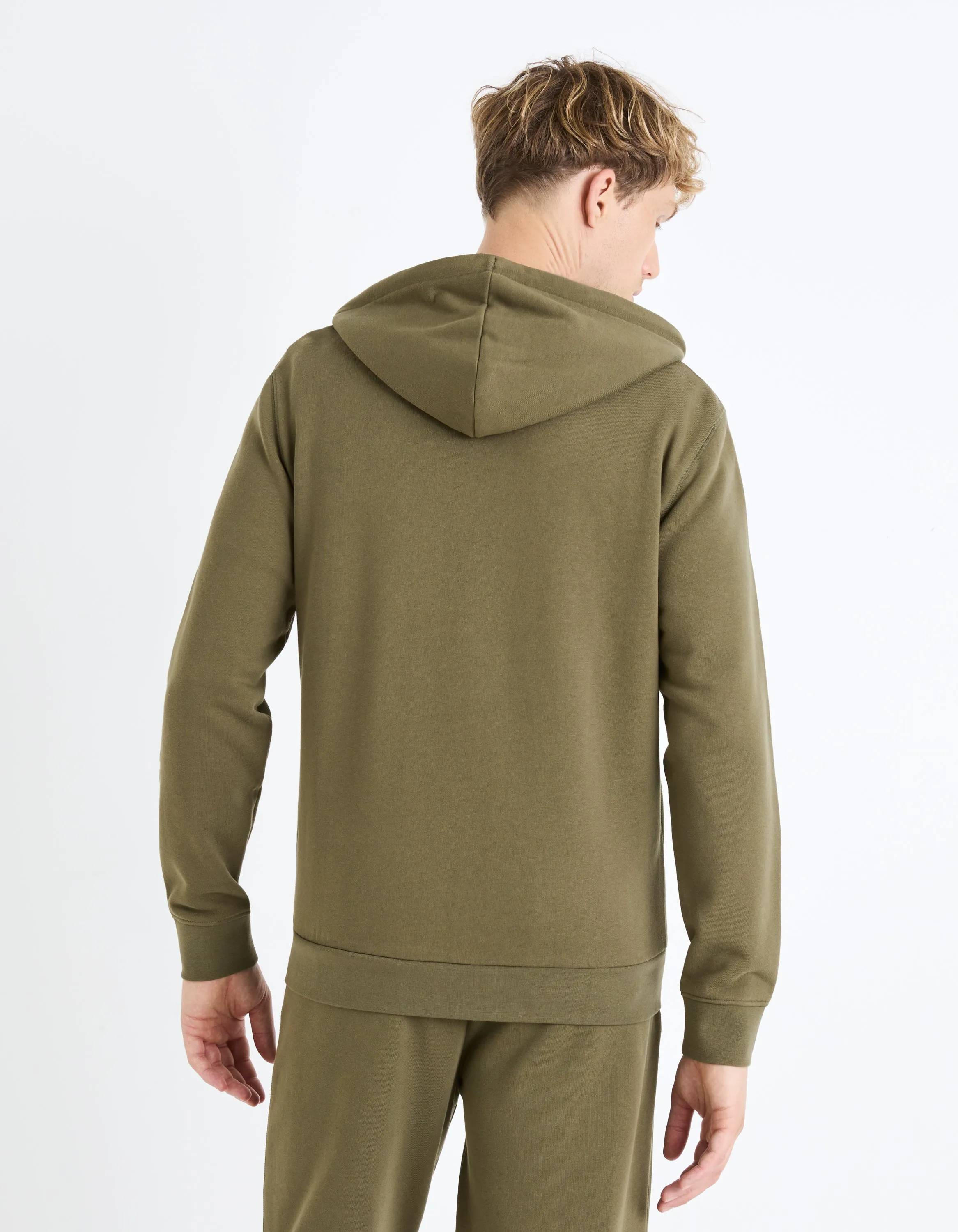 Zippered sweatshirt Hooded 100% cotton