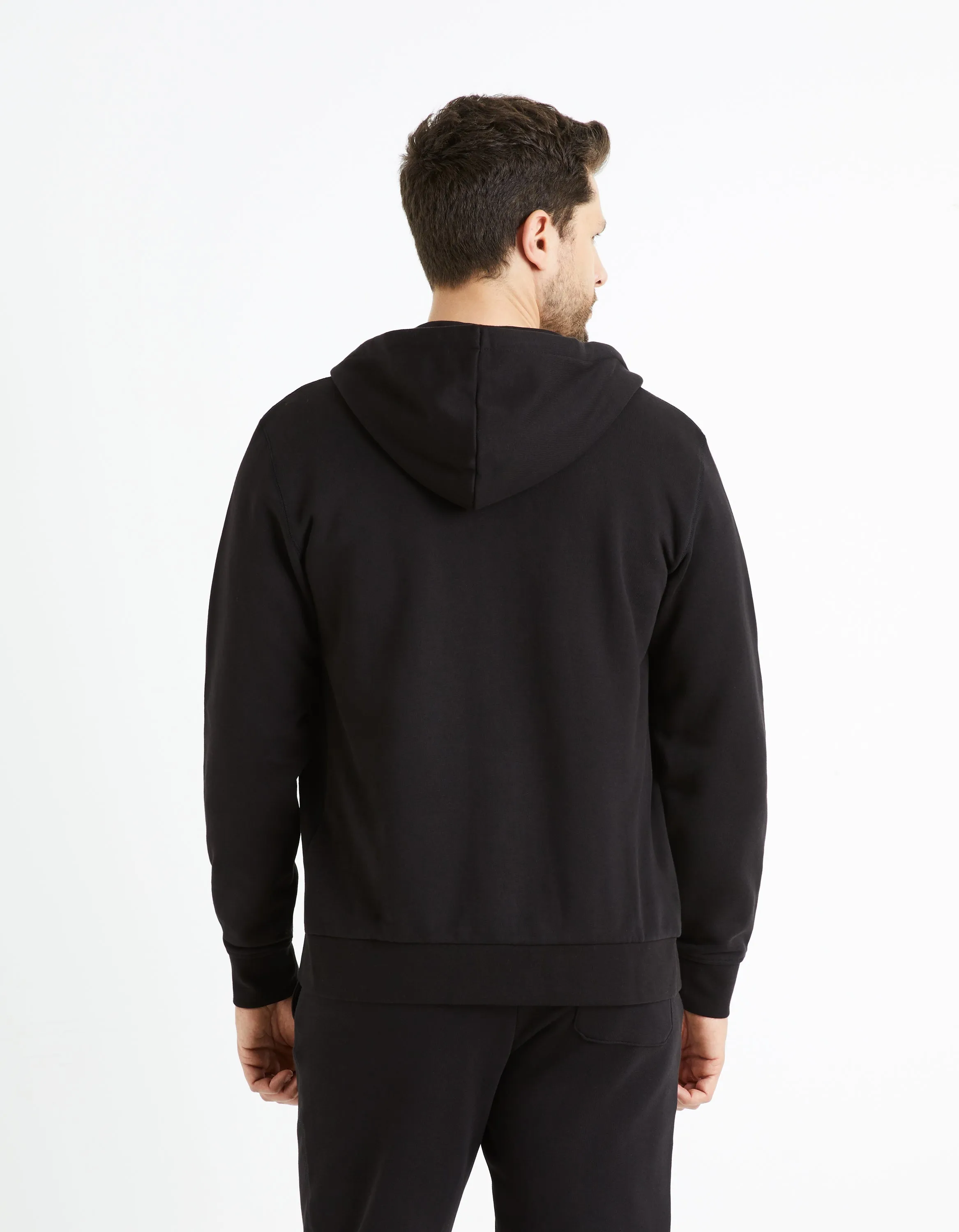 Zippered sweatshirt Hooded 100% cotton